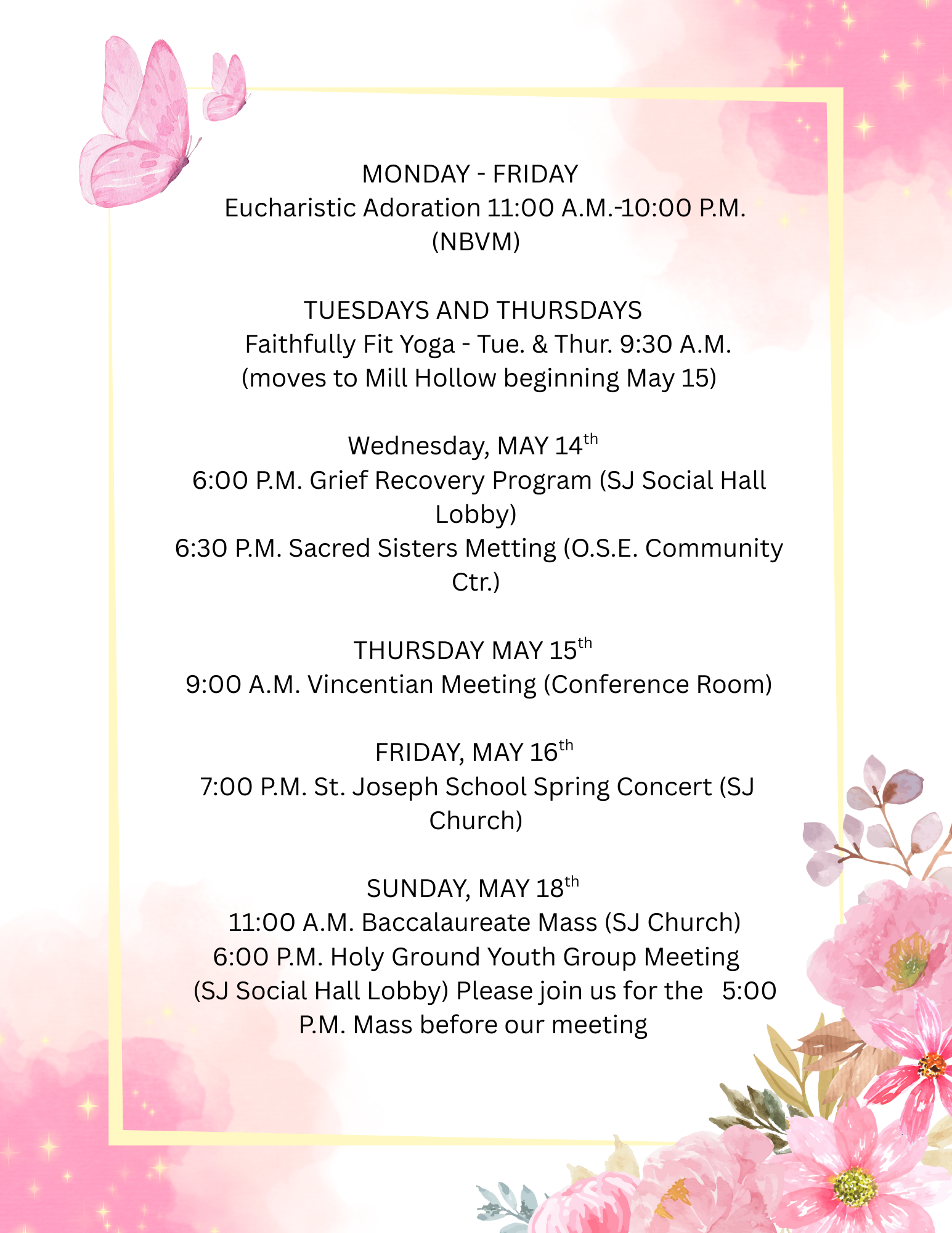 Pink Floral Watercolor Background Flyer
