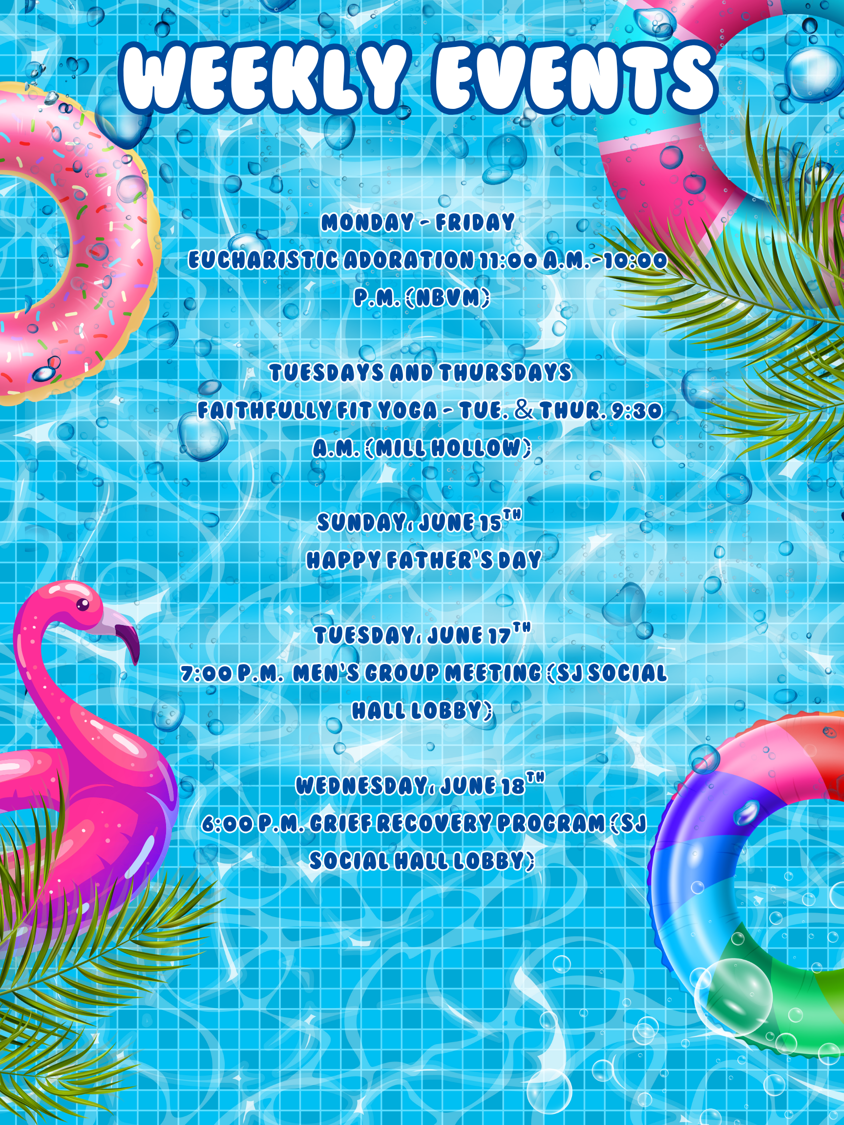 Blue And Pink Colorful Summer Pool Party Poster