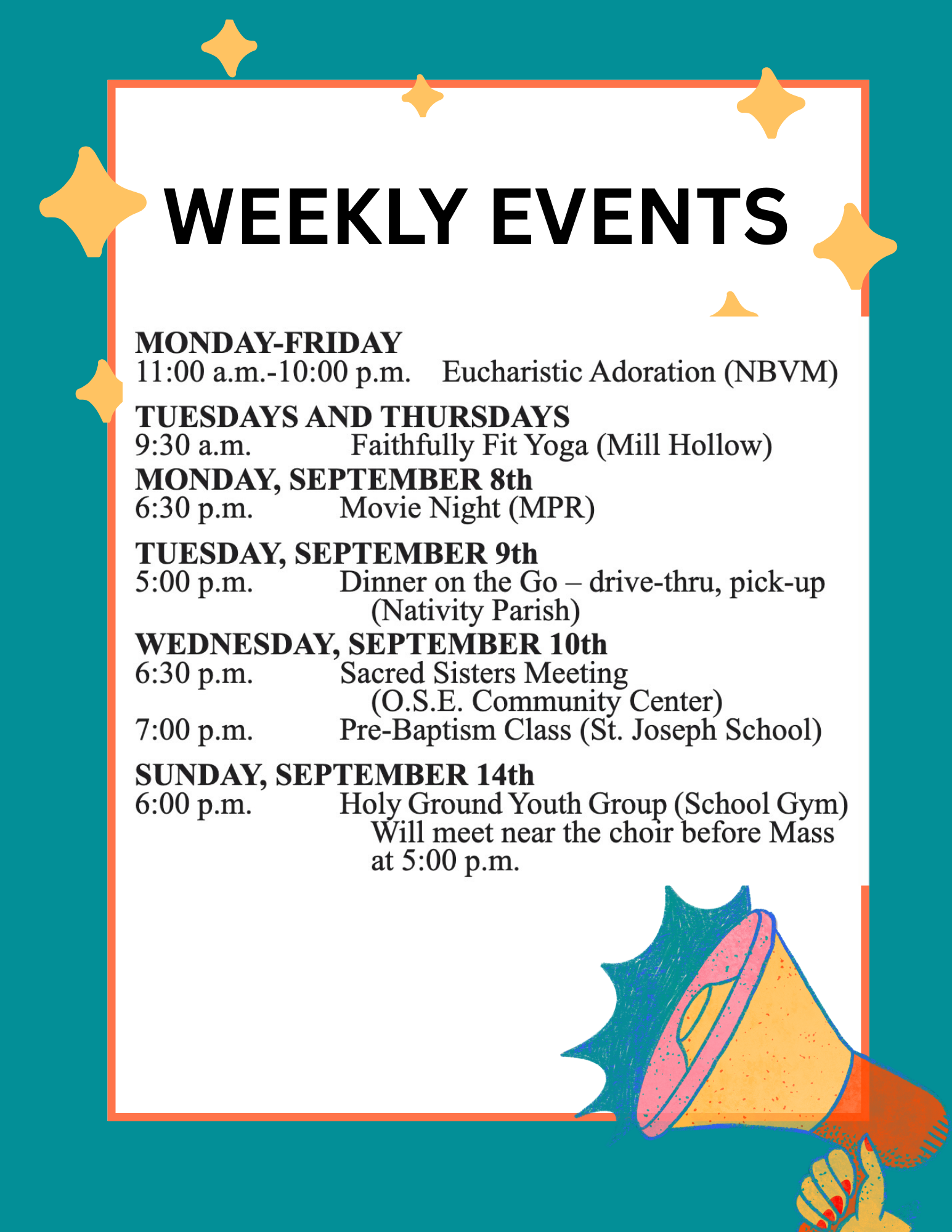 weekly events