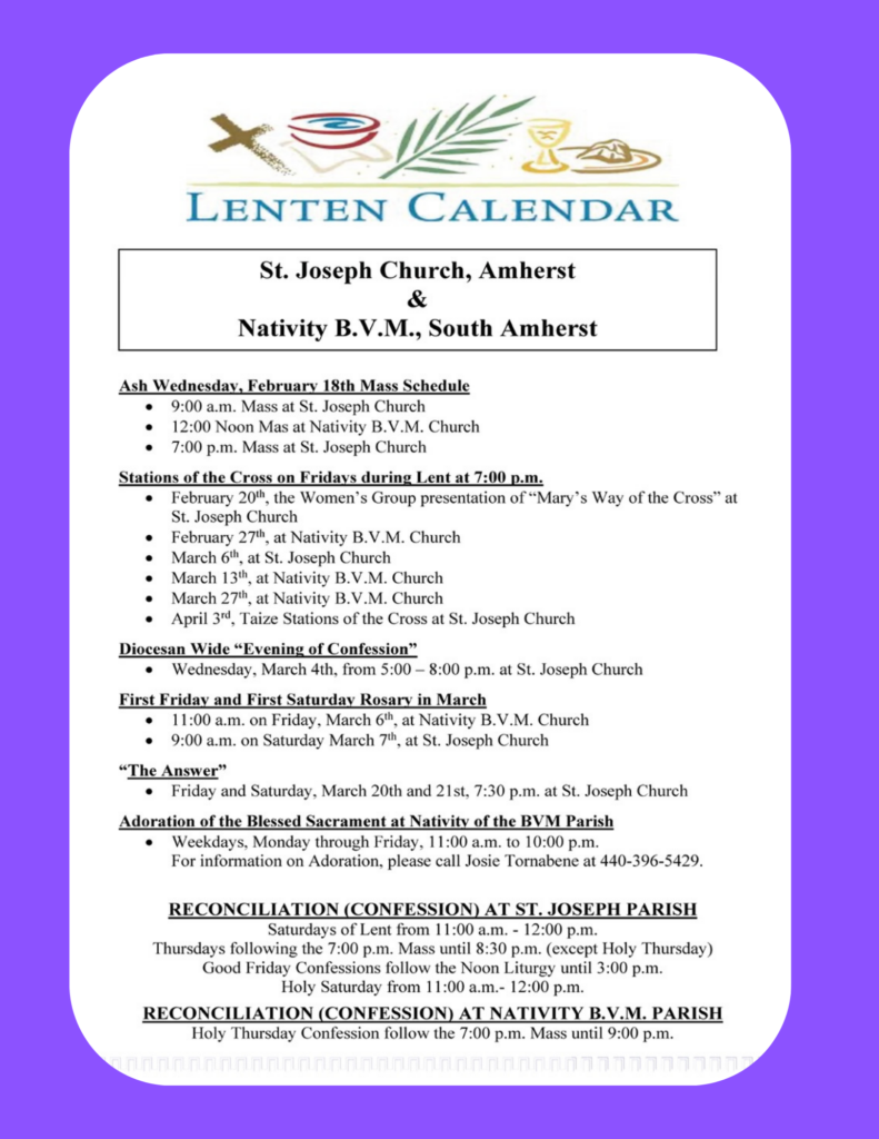 lent calendar